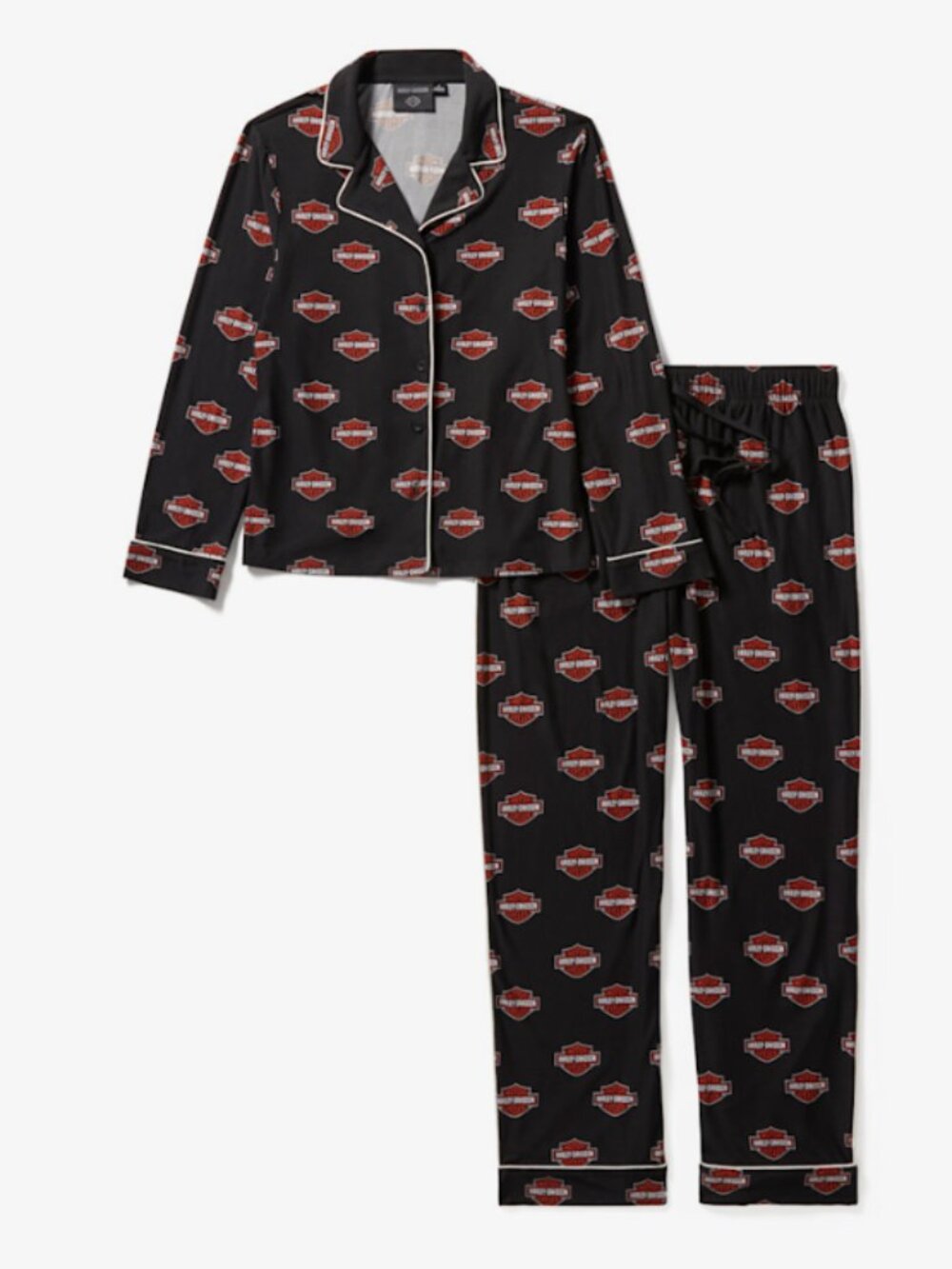 Women's Bar & Shield Button Front Pajama Set